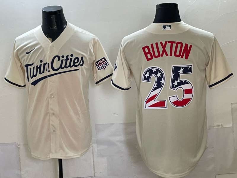 Men Minnesota Twins #25 Buxton cream Game 2026 Nike MLB Jersey0716001